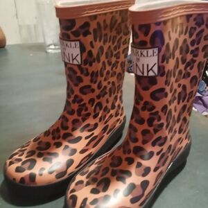 Leopard Print Rain Boots